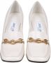 Jimmy Choo Crème Witte Leren Pomp met Kettingdetail White Dames - Thumbnail 3