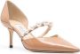 Jimmy Choo Elegante Beige Leren Hakken met Versieringen Beige Dames - Thumbnail 2