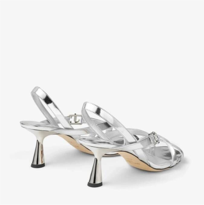 Jimmy Choo Elegante Sculpturale Leren Sandalen Gray Dames