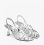 Jimmy Choo Elegante Sculpturale Leren Sandalen Gray Dames - Thumbnail 3