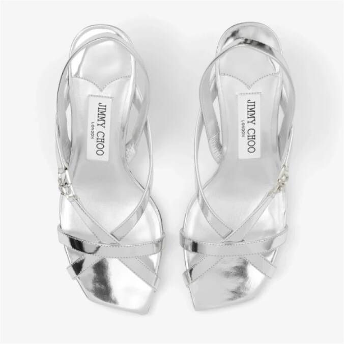 Jimmy Choo Elegante Sculpturale Leren Sandalen Gray Dames