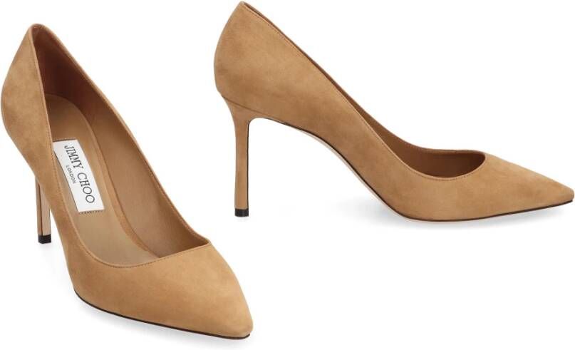 Jimmy Choo Elegante Suède Stiletto Hakken Beige Dames