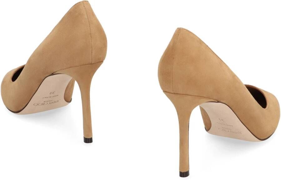 Jimmy Choo Elegante Suède Stiletto Hakken Beige Dames