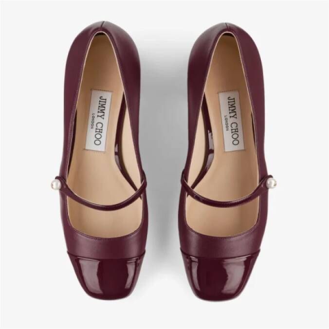 Jimmy Choo Elisa leren pumps met parelversiering Red Dames