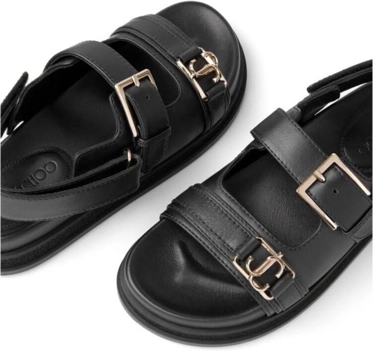 Jimmy Choo Flat Sandals Black Dames