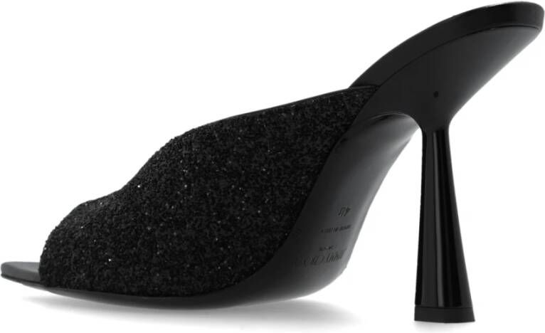 Jimmy Choo Gehakte pantoffels 'Maryanne' Black Dames