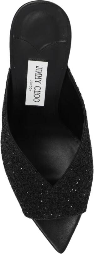 Jimmy Choo Gehakte pantoffels 'Maryanne' Black Dames