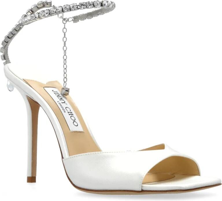 Jimmy Choo Geschoeide sandalen Saeda White Dames