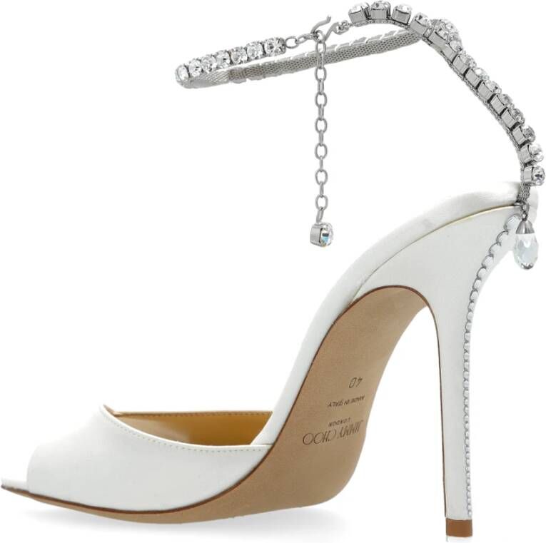 Jimmy Choo Geschoeide sandalen Saeda White Dames