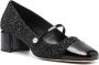 Jimmy Choo Glitter leren pumps Zwart Vierkante neus Black Dames - Thumbnail 2