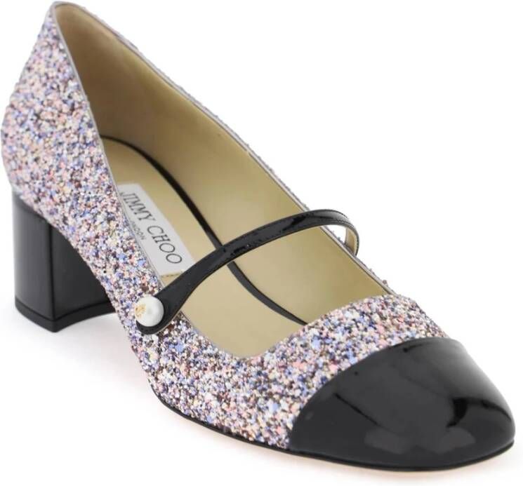 Jimmy Choo Glitter Mary Jane Pumps met Lakleer Multicolor Dames