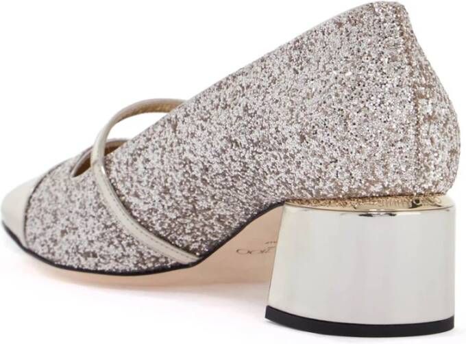 Jimmy Choo Glitter Mary Jane Style Pumps Gray Dames