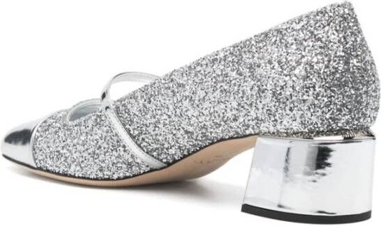 Jimmy Choo Glitter Patent Leren Schoenen met Parel Detail Gray Dames