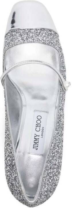 Jimmy Choo Glitter Patent Leren Schoenen met Parel Detail Gray Dames