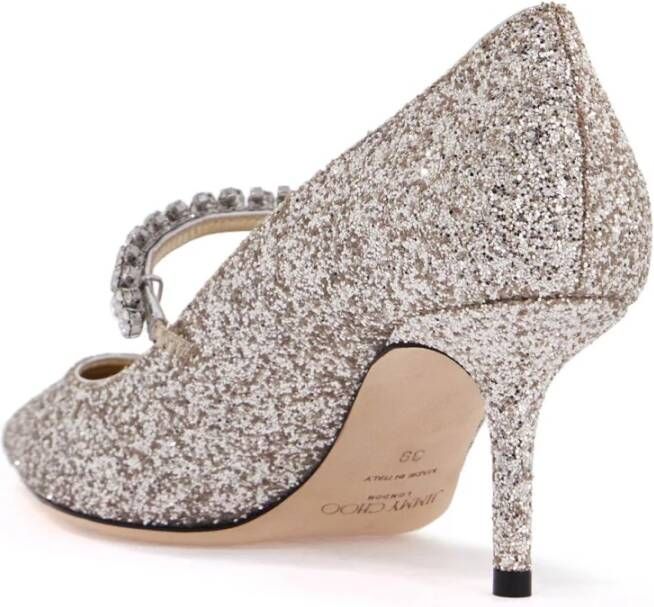 Jimmy Choo Glitterende Bing Pumps met Kristalband Gray Dames