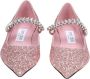 Jimmy Choo Glitterige Roze Ballerina Sandalen Pink Dames - Thumbnail 3