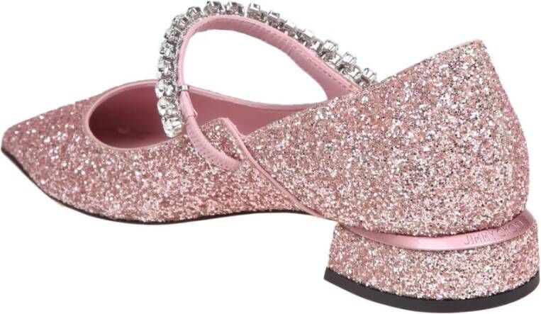 Jimmy Choo Glitterige Roze Ballerina Sandalen Pink Dames