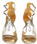 Jimmy Choo Gouden Metallic Leren Sandaal met Vierkante Tip Yellow Dames - Thumbnail 3