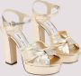 Jimmy Choo Gouden Metallic Sandalen met Kruisband Yellow Dames - Thumbnail 3