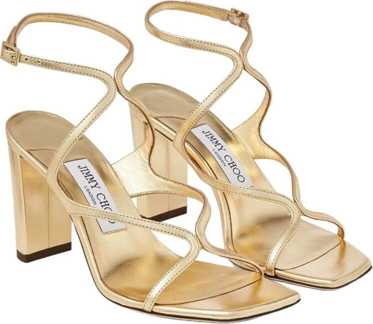 Jimmy Choo Gouden Sandalen 85mm Yellow Dames