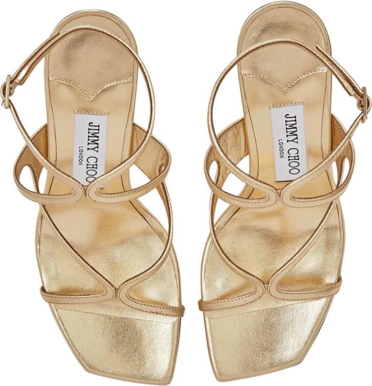 Jimmy Choo Gouden Sandalen 85mm Yellow Dames