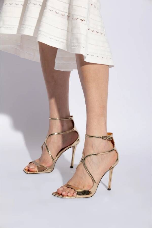 Jimmy Choo Hoge hak sandalen 'Azia' Yellow Dames