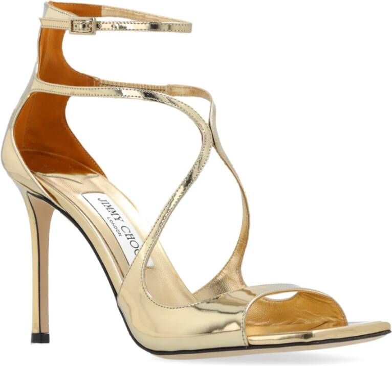 Jimmy Choo Hoge hak sandalen 'Azia' Yellow Dames