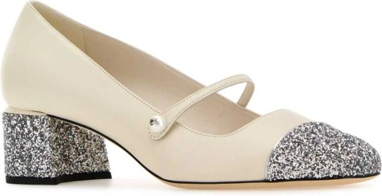 Jimmy Choo Ivoor Nappa Leren Pumps White Dames