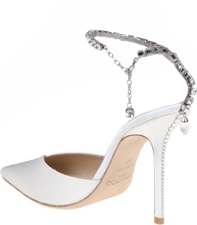 Jimmy Choo Kristal Enkelband Ivoor Pumps Beige Dames