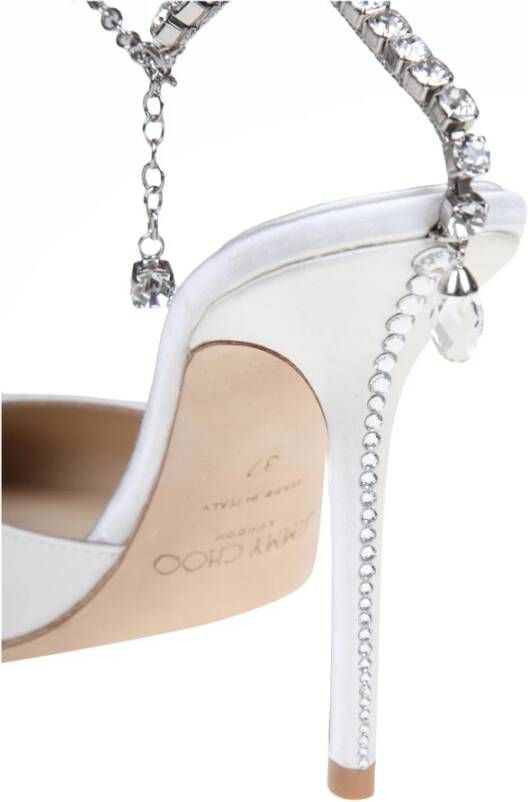 Jimmy Choo Kristal Enkelband Ivoor Pumps Beige Dames