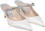 Jimmy Choo Kristalband Ivoor Satijnen Muiltjes Beige Dames - Thumbnail 2