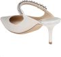 Jimmy Choo Kristalband Ivoor Satijnen Muiltjes Beige Dames - Thumbnail 4