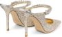 Jimmy Choo Metallic Leren Strass Pantoffels Gray Dames - Thumbnail 3