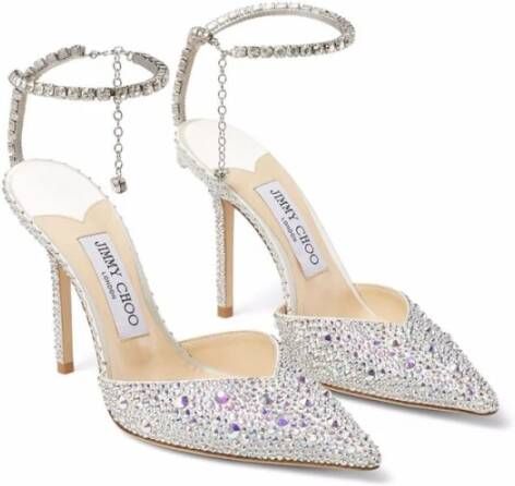 Jimmy Choo Kristalversierde enkelband stiletto's Gray Dames