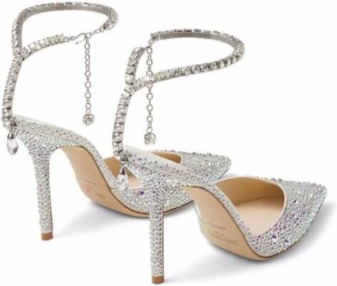 Jimmy Choo Kristalversierde enkelband stiletto's Gray Dames