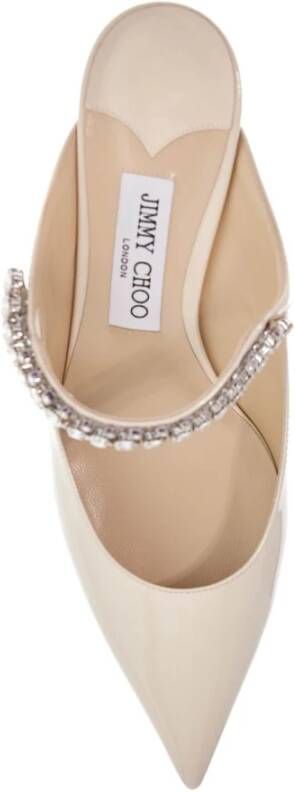 Jimmy Choo Kristalversierde Patent Muiltjes White Dames