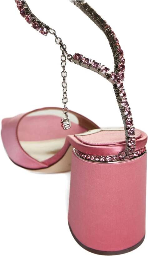 Jimmy Choo Kristalversierde Roze Sandalen Pink Dames