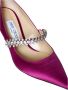 Jimmy Choo Kristalversierde Satijnen Stilettohakken Pink Dames - Thumbnail 4