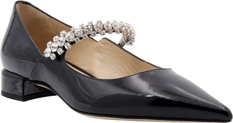 Jimmy Choo Lakleren pump met kristallen band Black Dames