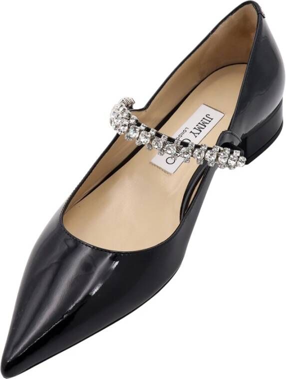 Jimmy Choo Lakleren pump met kristallen band Black Dames