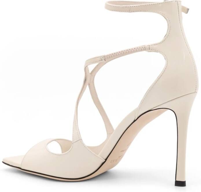 Jimmy Choo Lakleren sandalen met stilettohak White Dames