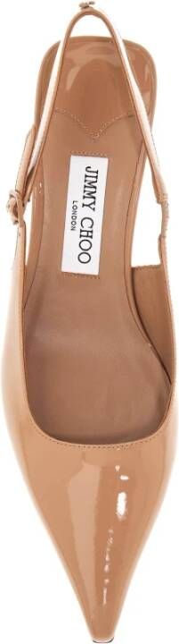 Jimmy Choo Lakleren Slingback Decollete Hakken Beige Dames