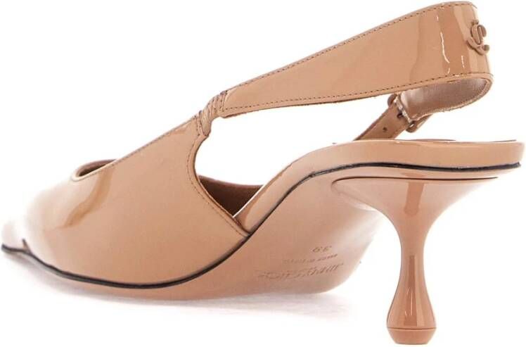 Jimmy Choo Lakleren Slingback Decollete Hakken Beige Dames