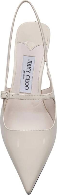 Jimmy Choo Lakleren Slingback in Melkkleur Beige Dames