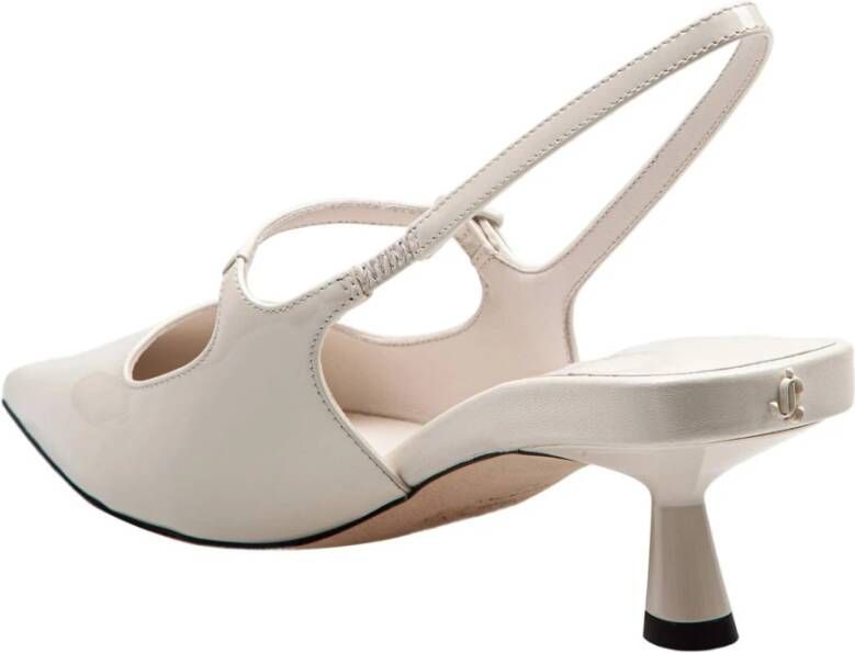 Jimmy Choo Lakleren Slingback in Melkkleur Beige Dames