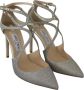 Jimmy Choo Platinum Ice Lancer Leren Pumps Gray Dames - Thumbnail 2