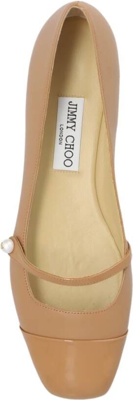 Jimmy Choo Leren balletflats 'Elisa' Beige Dames