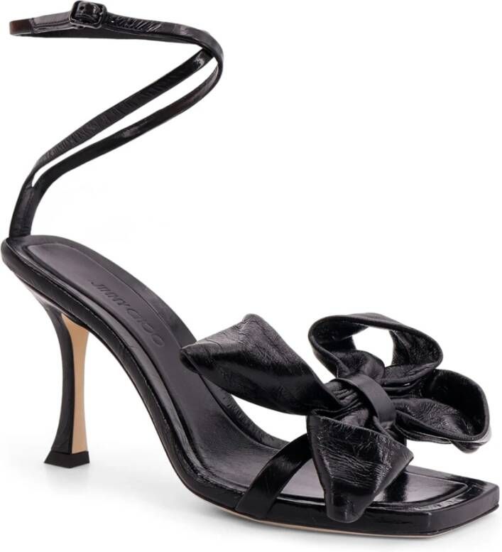 Jimmy Choo Leren Sandalen met Strikdetail Black Dames