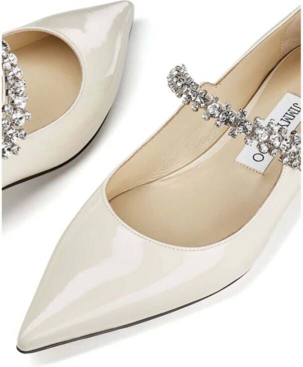 Jimmy Choo Leren Schoenen met Kristalversiering Beige Dames