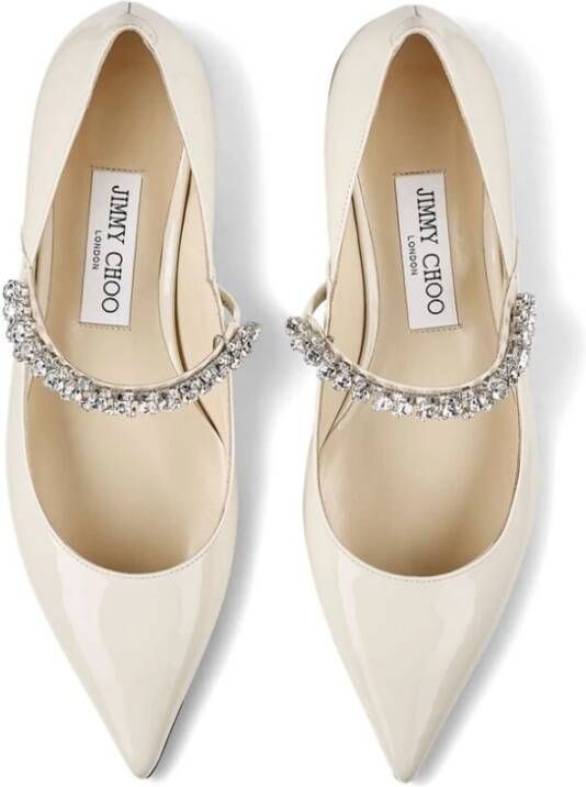 Jimmy Choo Leren Schoenen met Kristalversiering Beige Dames